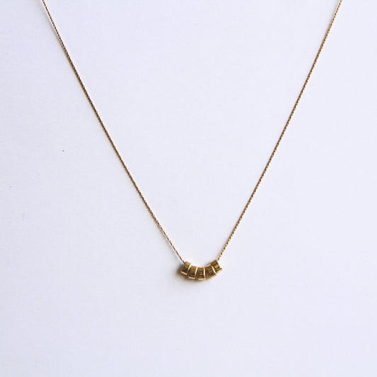 Delicate Gold Tone Beaded Necklace