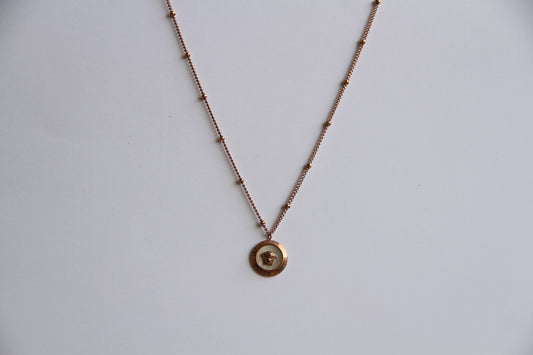 Authentic minimal Medusa Rose Gold Tone Beaded Chain Necklace
