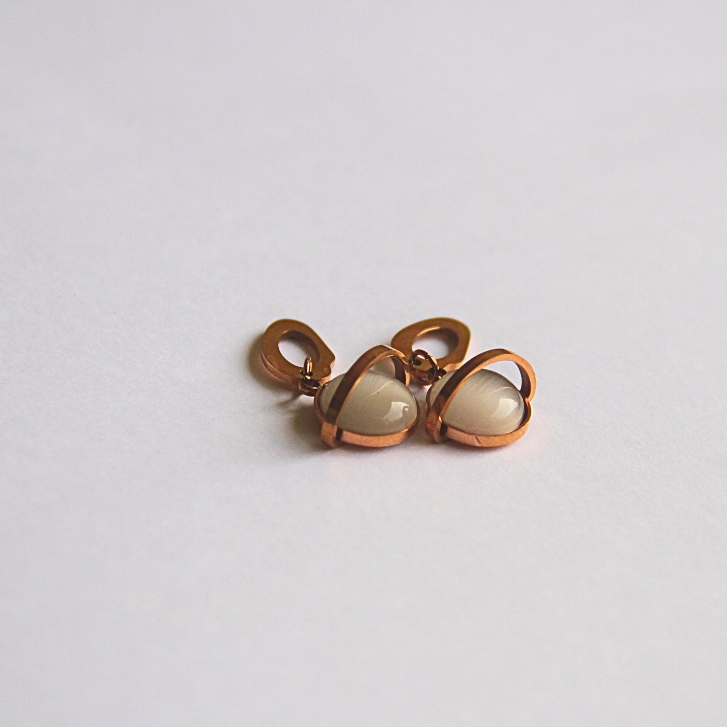 Minimal Round Crystal Golden Orbit Earrings