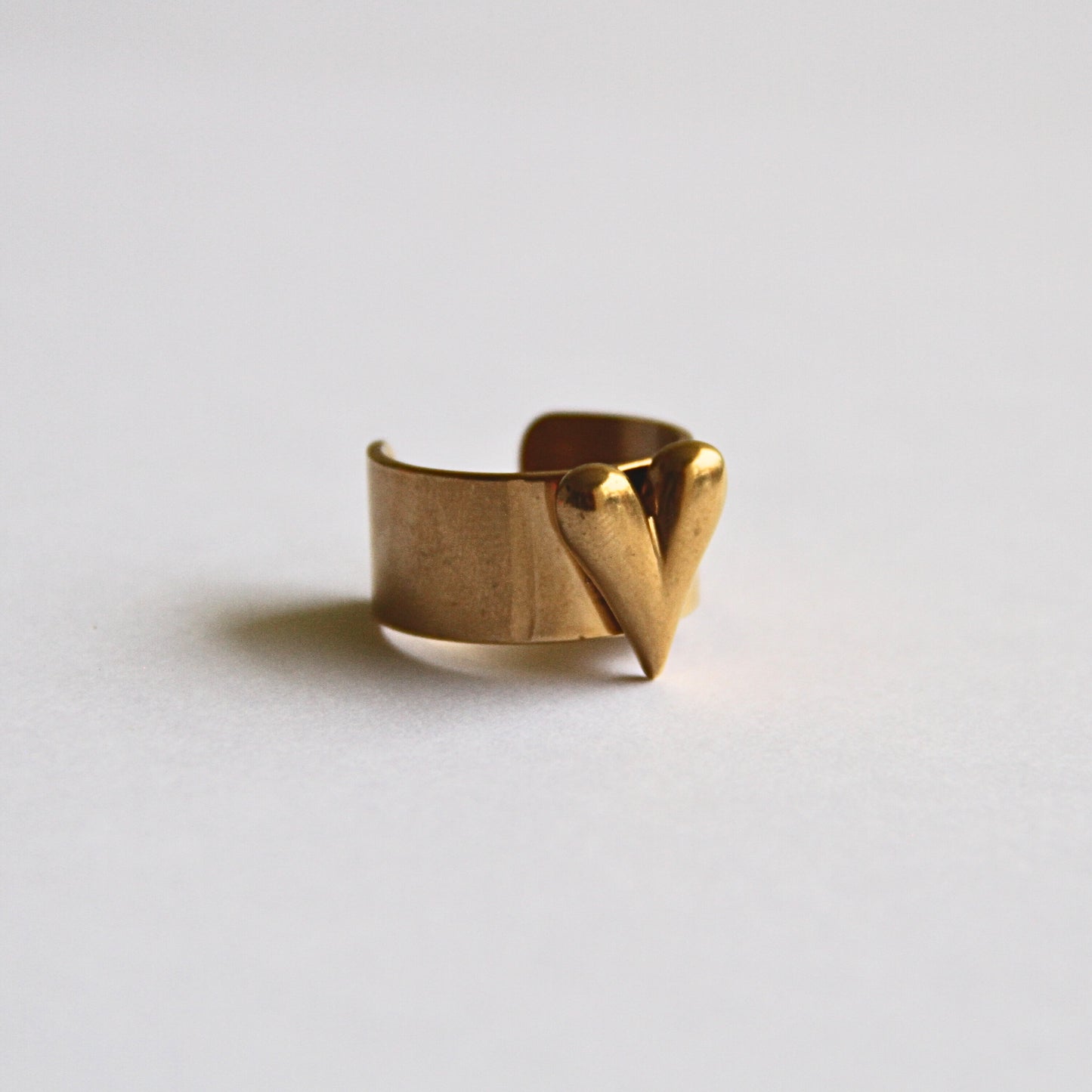Bold Heart Statement Ring β Modern Gold Adjustable Jewellery