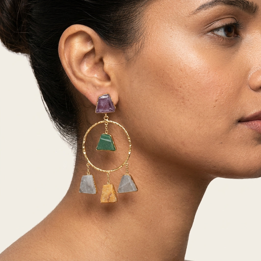 Multi-Stone Drop Earrings