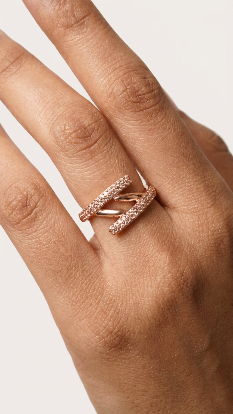 Twisted Shine Ring – Rose Gold Women’s Jewellery