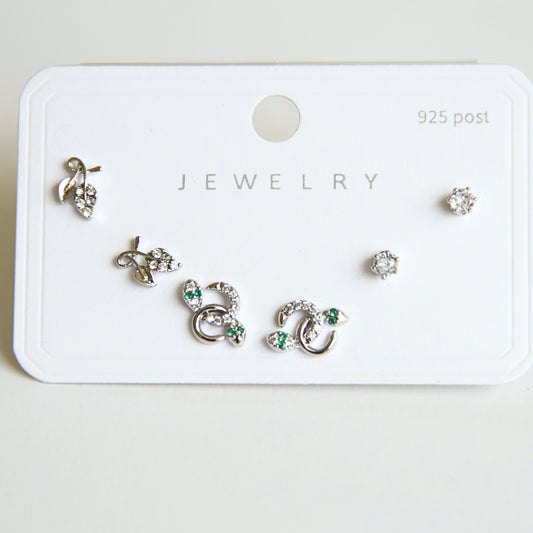 Minimalist Leaf and Whimsical Stud Combo