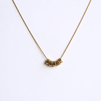 Delicate Gold Tone Beaded Necklace