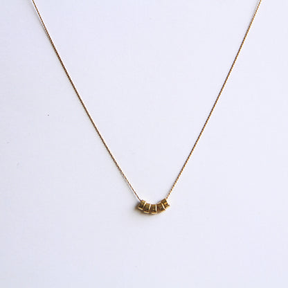 Delicate Gold Tone Beaded Necklace