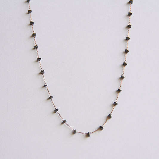 Minimalist Black stone Beaded Chain Necklace