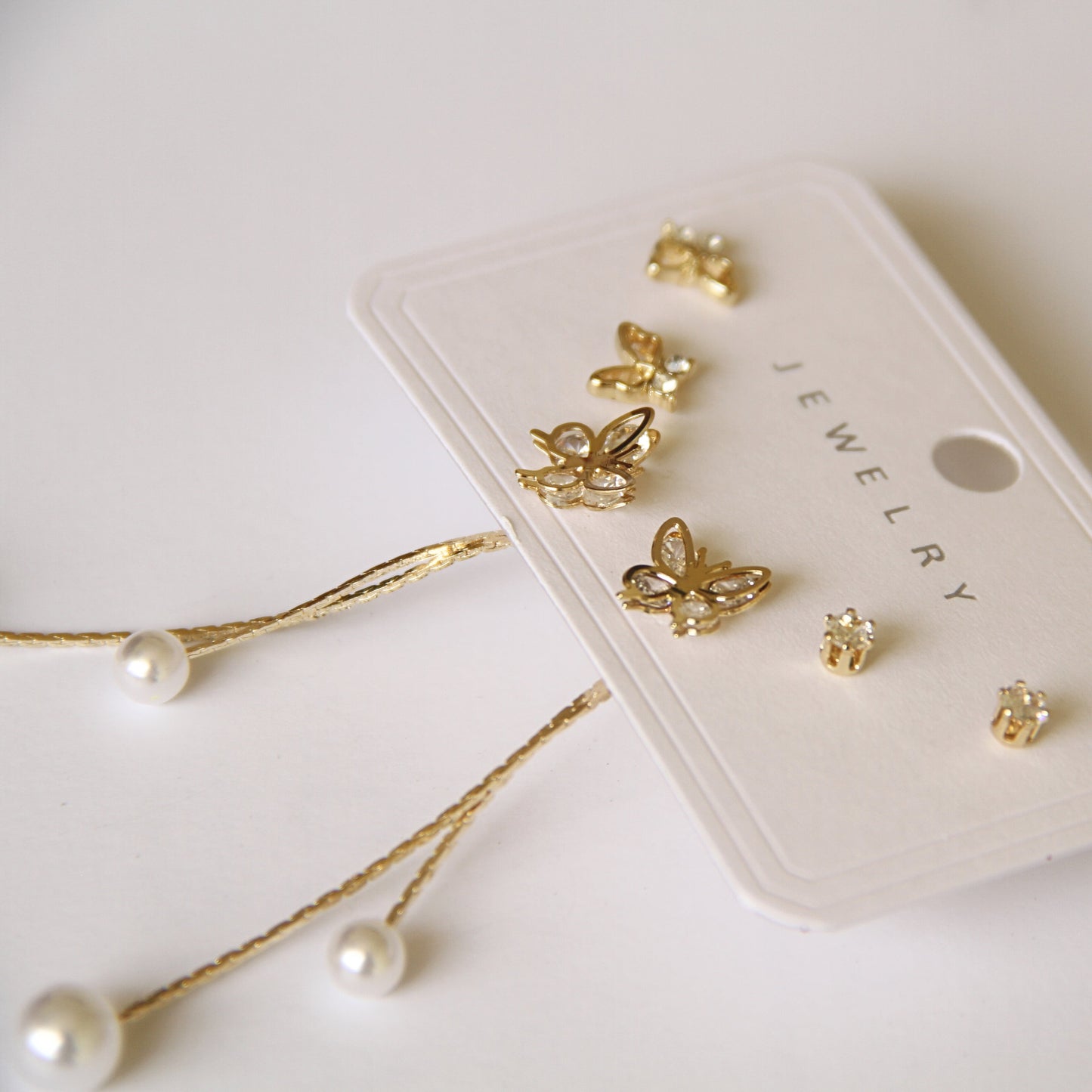 Gold and Crystal Stud Earring Set for Women – 925 Silver Post