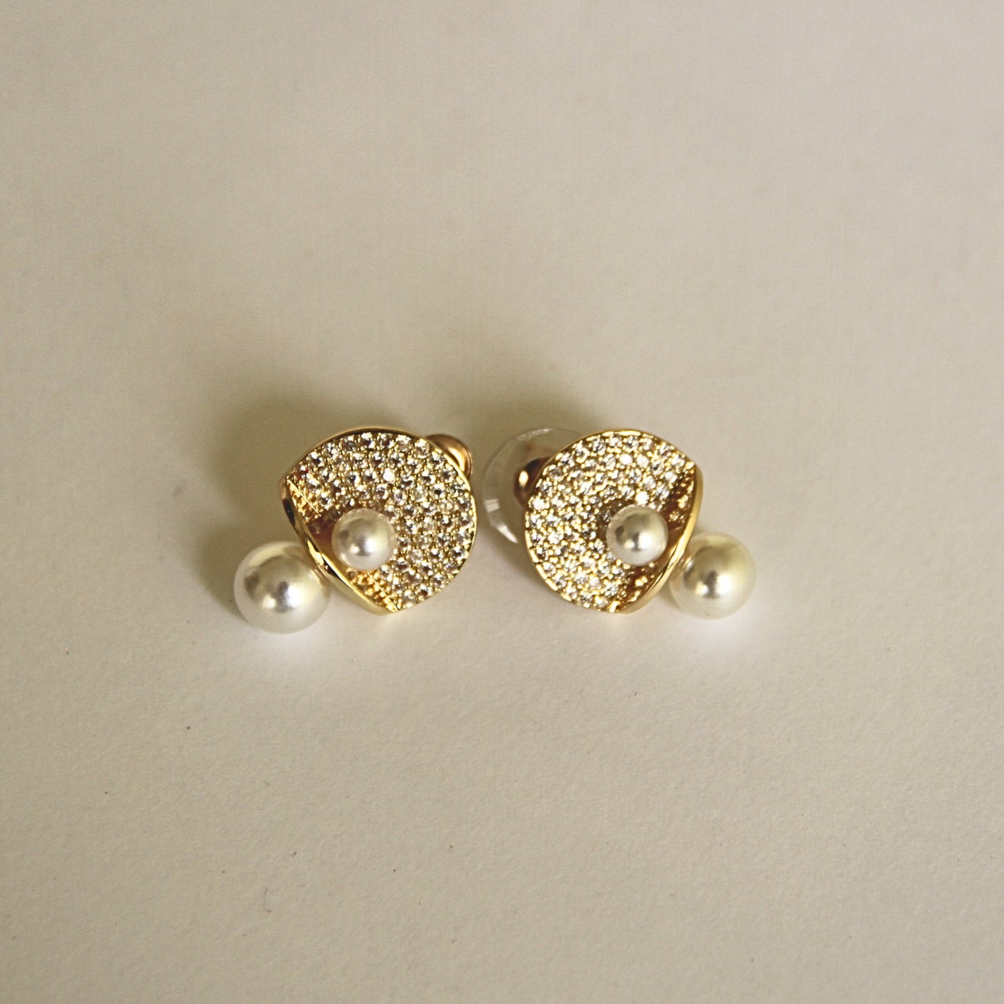 Minimalist Gold & Pearl Statement Earrings