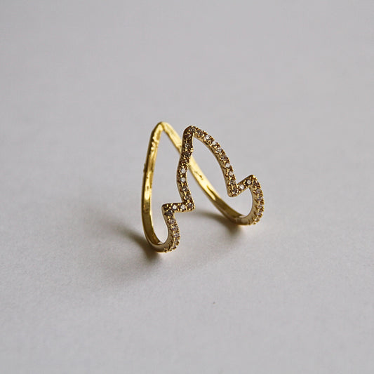 Minimalist Modern Sparkle Adjustable Ring Crystal Gold Band