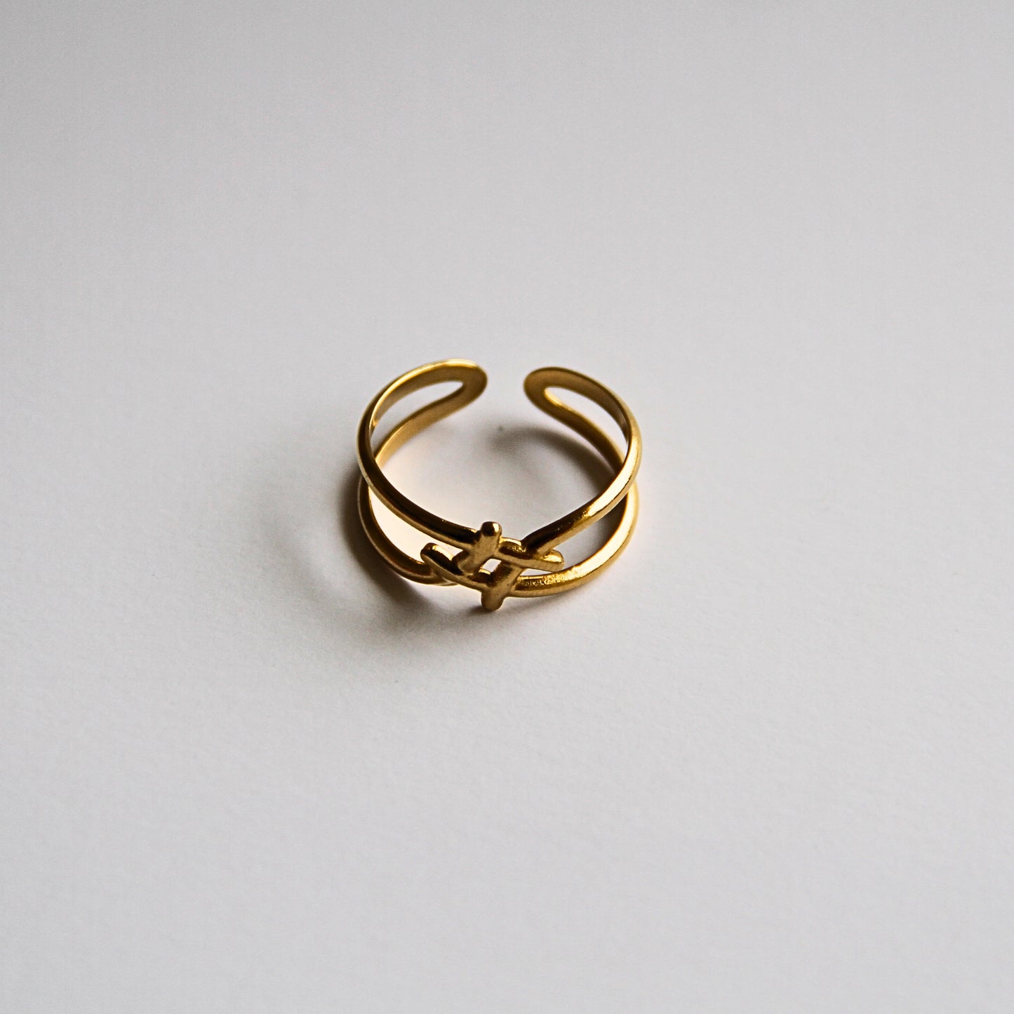 Golden Swastik Symbol type Ring – Adjustable Daily Wear Jewellery