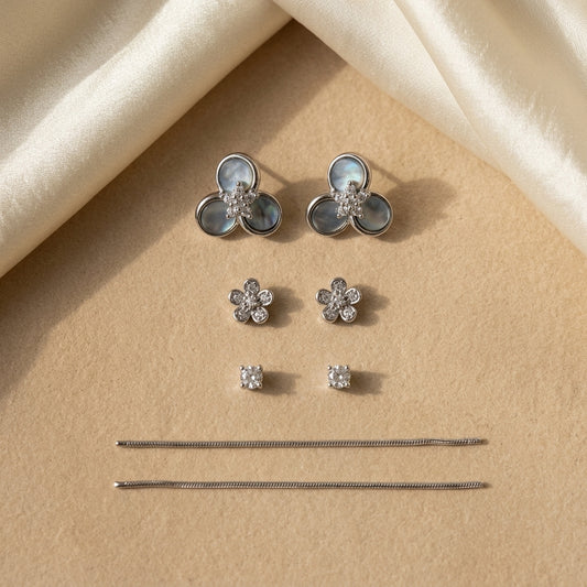 Silver Floral Cascade Drop Earrings – Anti-Tarnish & Hypoallergenic