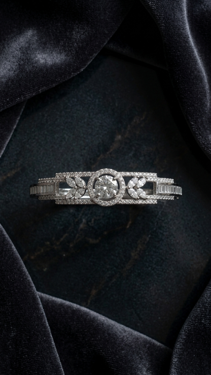 The "Ethereal Glow" Geometric American Diamond Bracelet