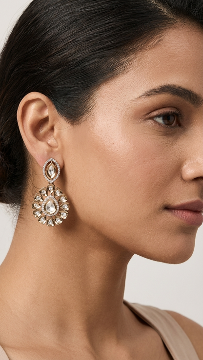 Gold-Tone Navy Pear AD Drops