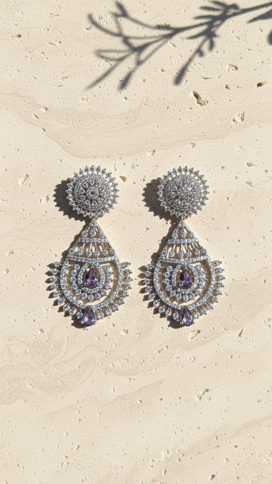 Drop AD Earrings – Silver Finish Festive Dangles