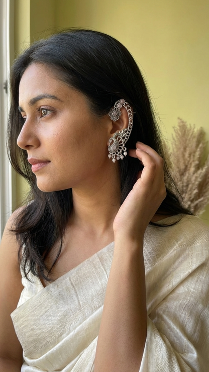 Heritage Oxidized Earcuff Pair in Lavender Accents