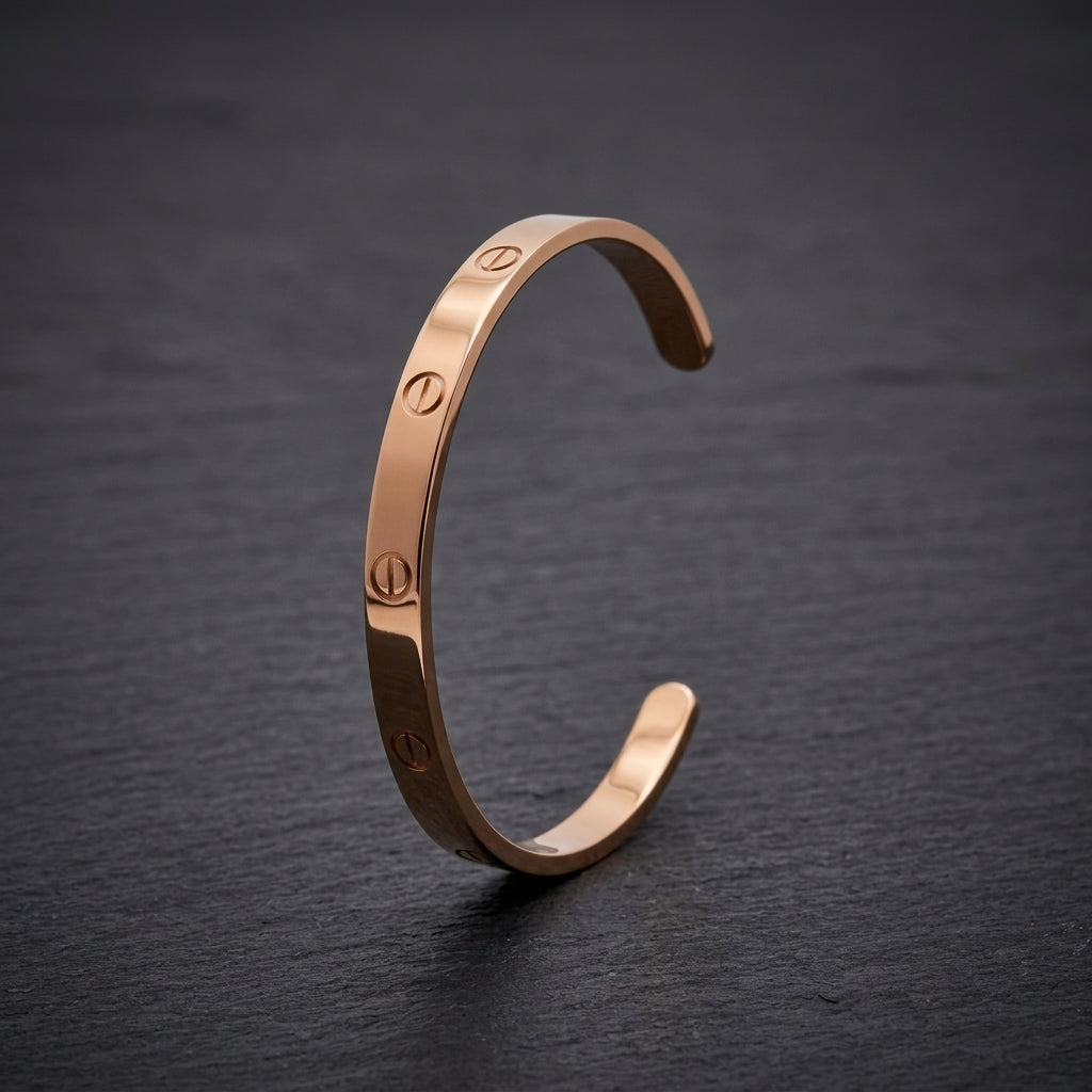 Classic Gold Tone Open Bangle Bracelet