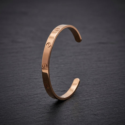 Classic Gold Tone Open Bangle Bracelet