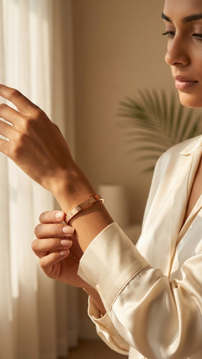 Classic Gold Tone Open Bangle Bracelet