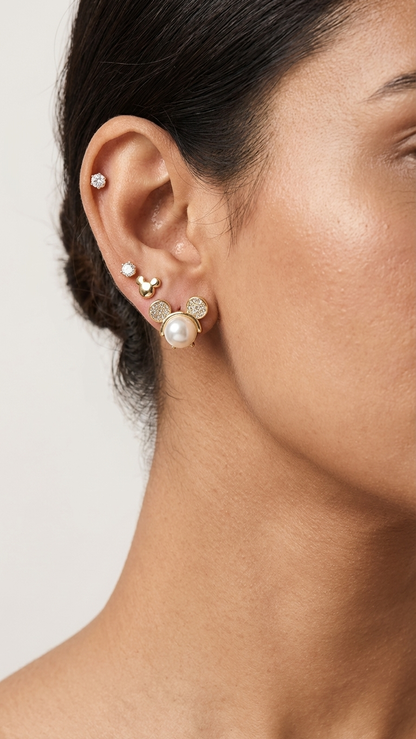 Mickey Mouse Inspired Stud Earring Set (3 Pairs)