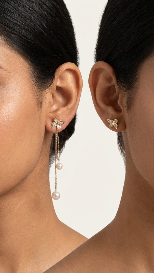 Gold and Crystal Stud Earring Set for Women – 925 Silver Post