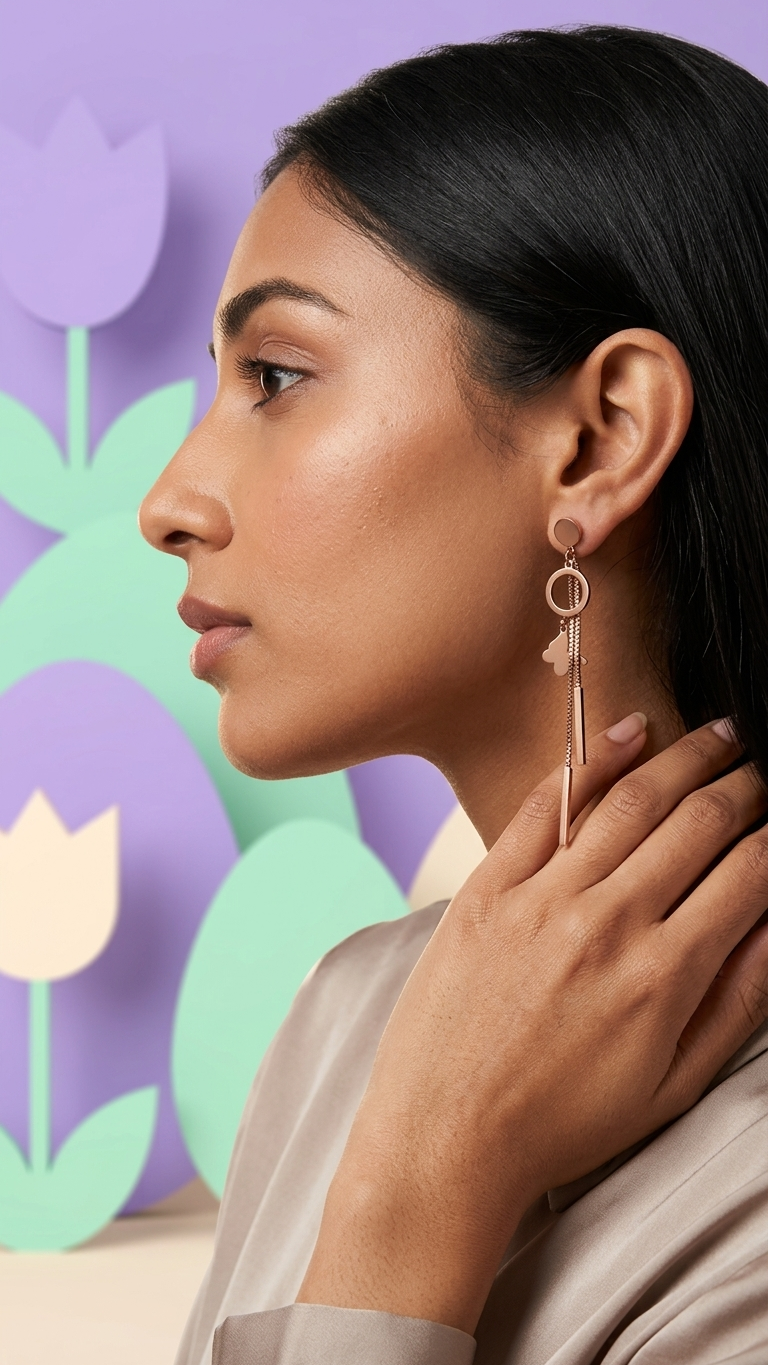 Minimal Butterfly Chain Drop Earrings