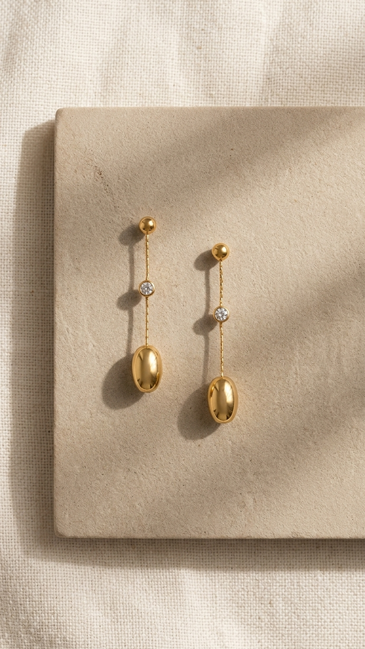Sleek Gold Drop Dangles