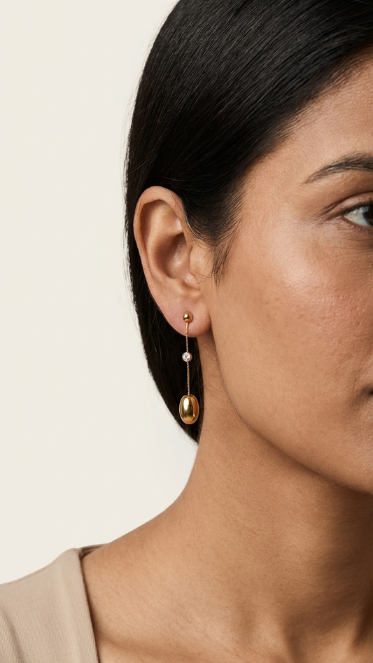 Sleek Gold Drop Dangles