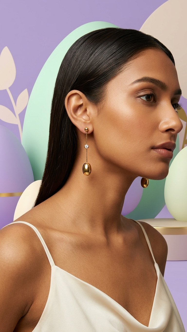 Sleek Gold Drop Dangles