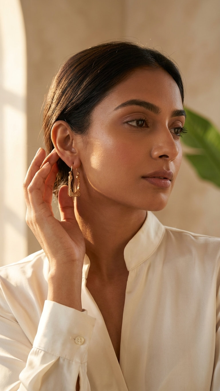 Lightweight Gold Plated Statement Hoops
