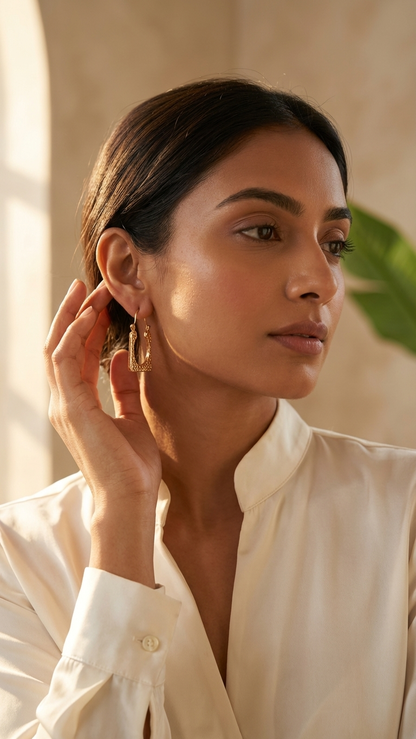 Lightweight Gold Plated Statement Hoops