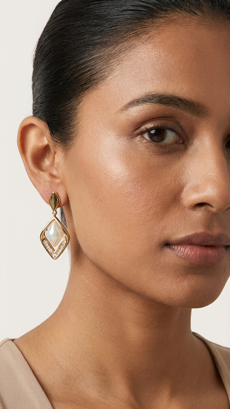 Minimal Gold Diamond Dangles