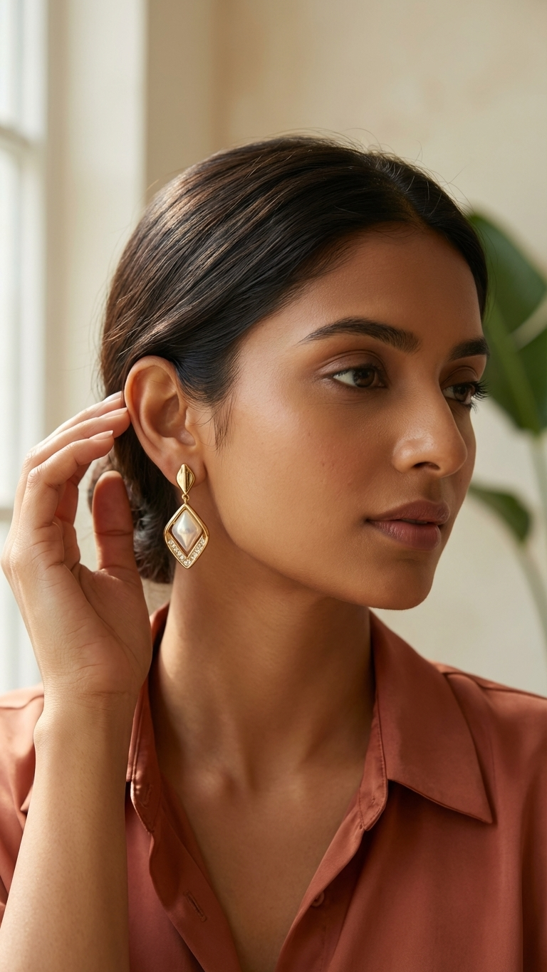 Minimal Gold Diamond Dangles
