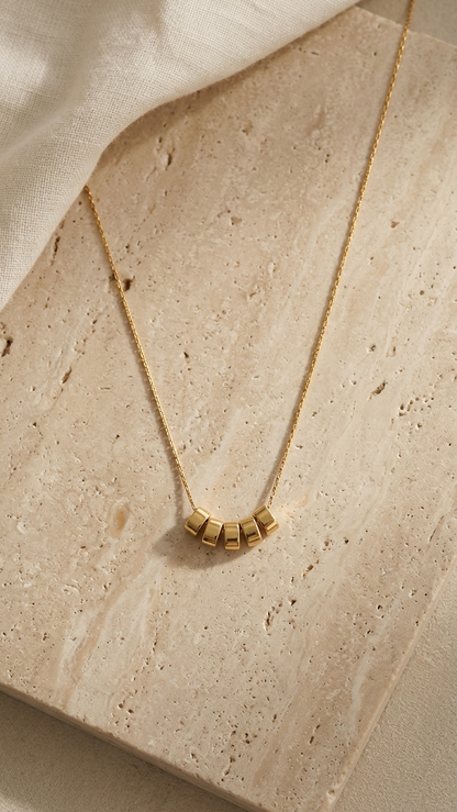 Delicate Gold Tone Beaded Necklace