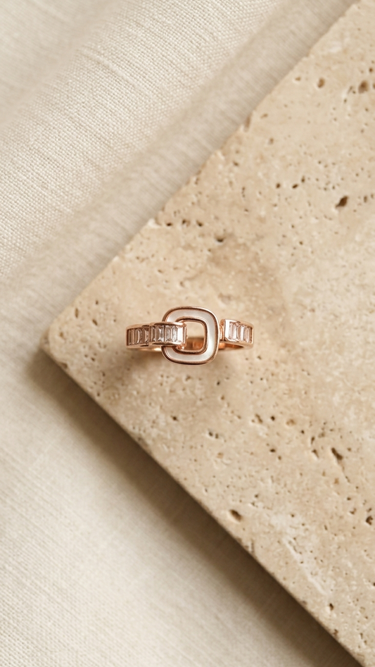 Dual Loop Elegant Rose Gold Ring