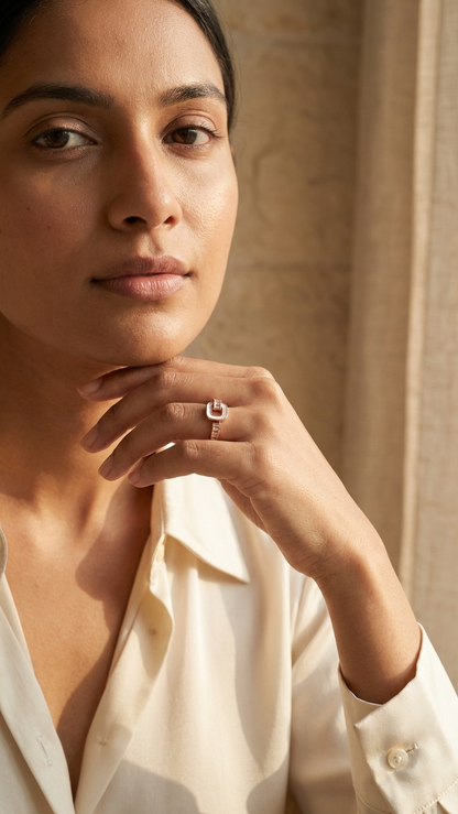 Dual Loop Elegant Rose Gold Ring