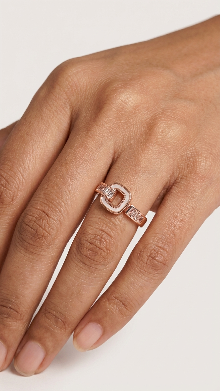 Dual Loop Elegant Rose Gold Ring