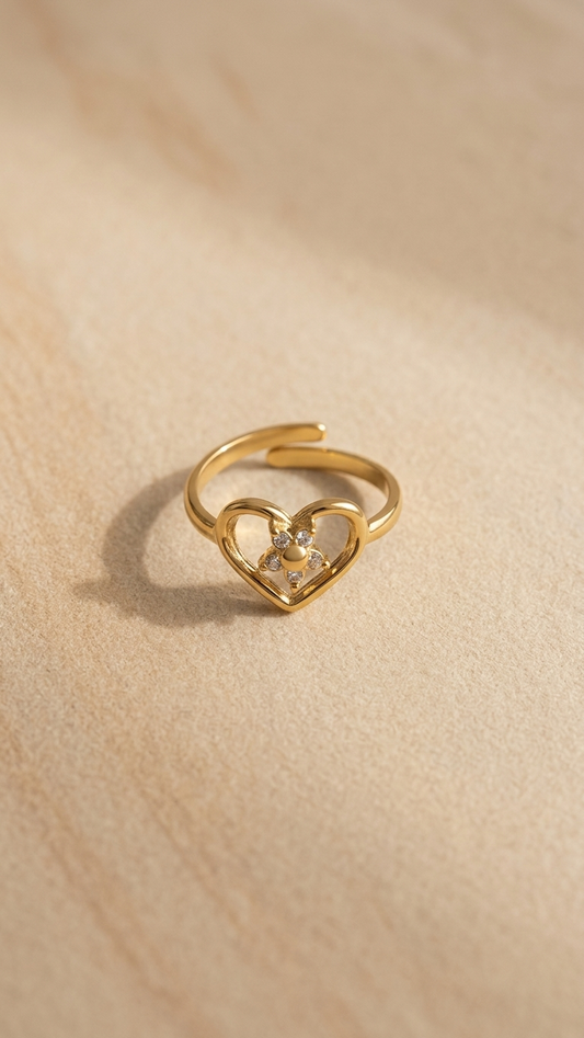 Serene Love Gold Band- Eternal Love Adjustable Ring