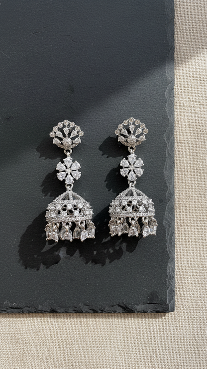 Silver Finish Teardrop Chandelier Dangles