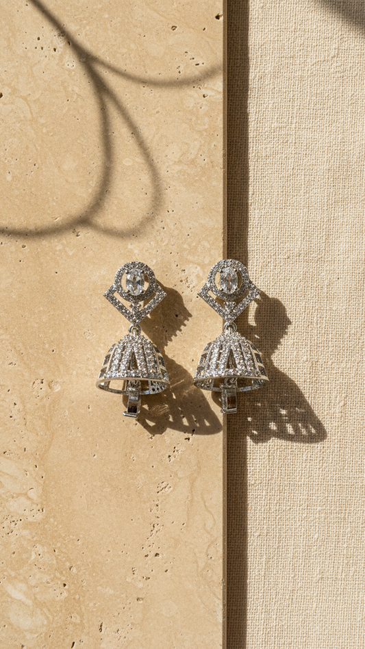 Marquise Bloom AD Earrings – Premium Silver Polish Modern Drop Earrings