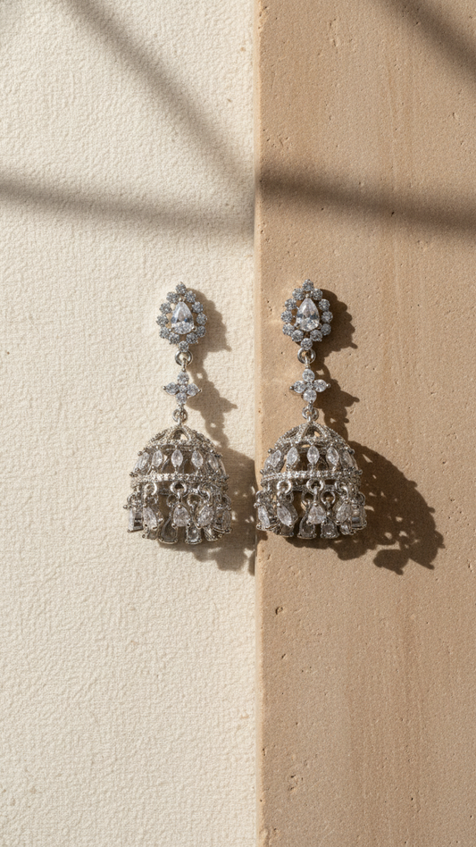 Bloom AD Earrings – Premium Silver Polish Modern Drop Earrings