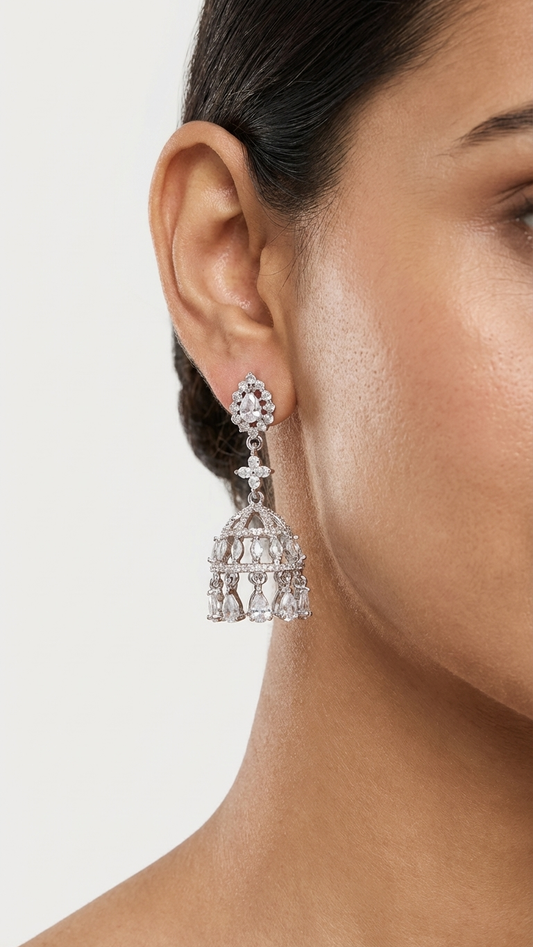 Bloom AD Earrings – Premium Silver Polish Modern Drop Earrings