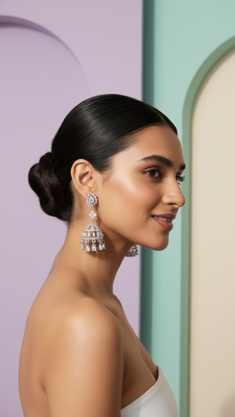 Bloom AD Earrings – Premium Silver Polish Modern Drop Earrings
