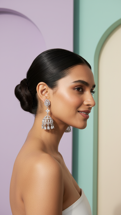 Bloom AD Earrings – Premium Silver Polish Modern Drop Earrings