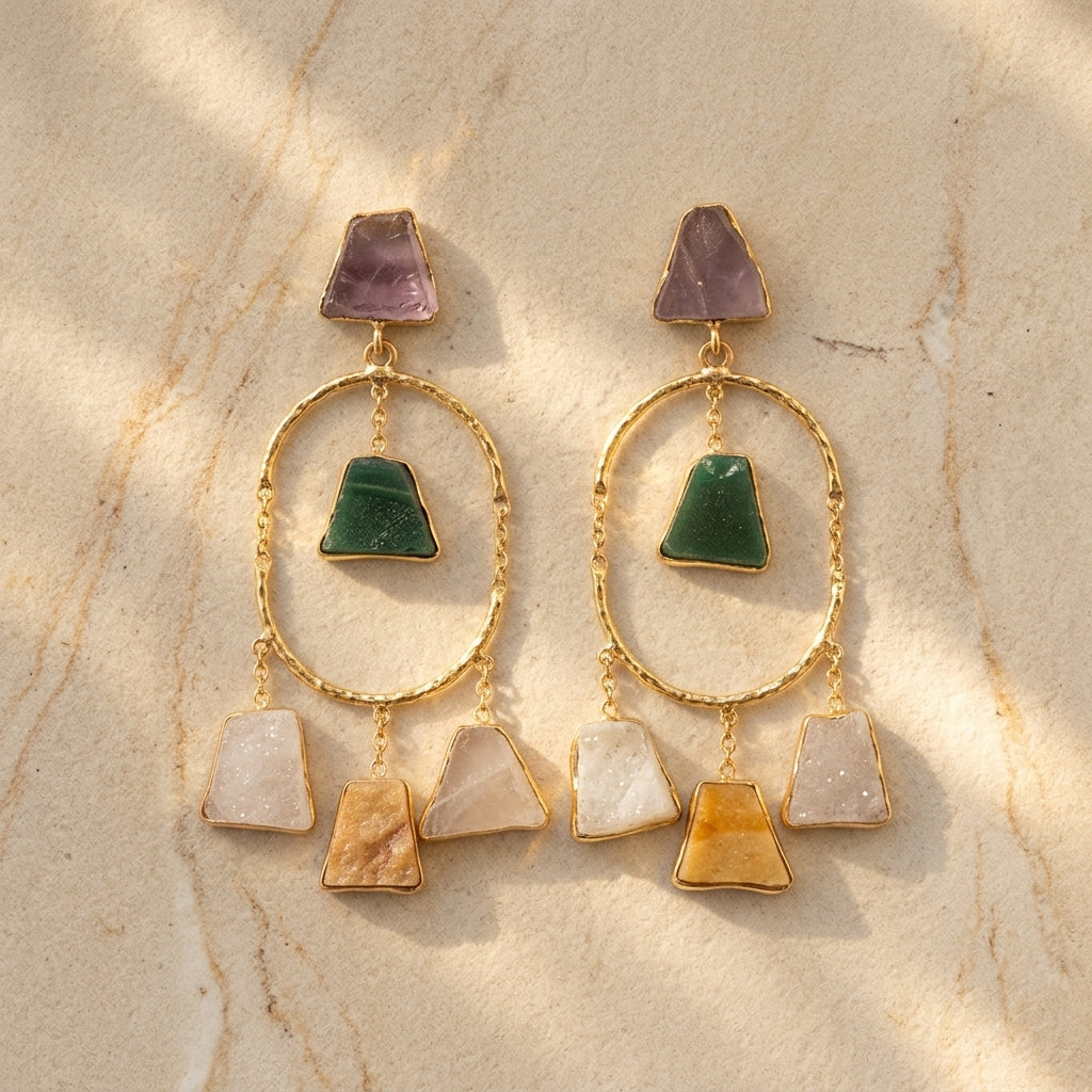 Multi-Stone Drop Earrings