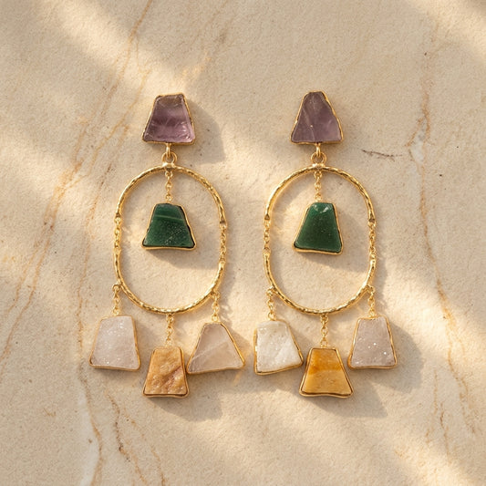 Multi-Stone Drop Earrings