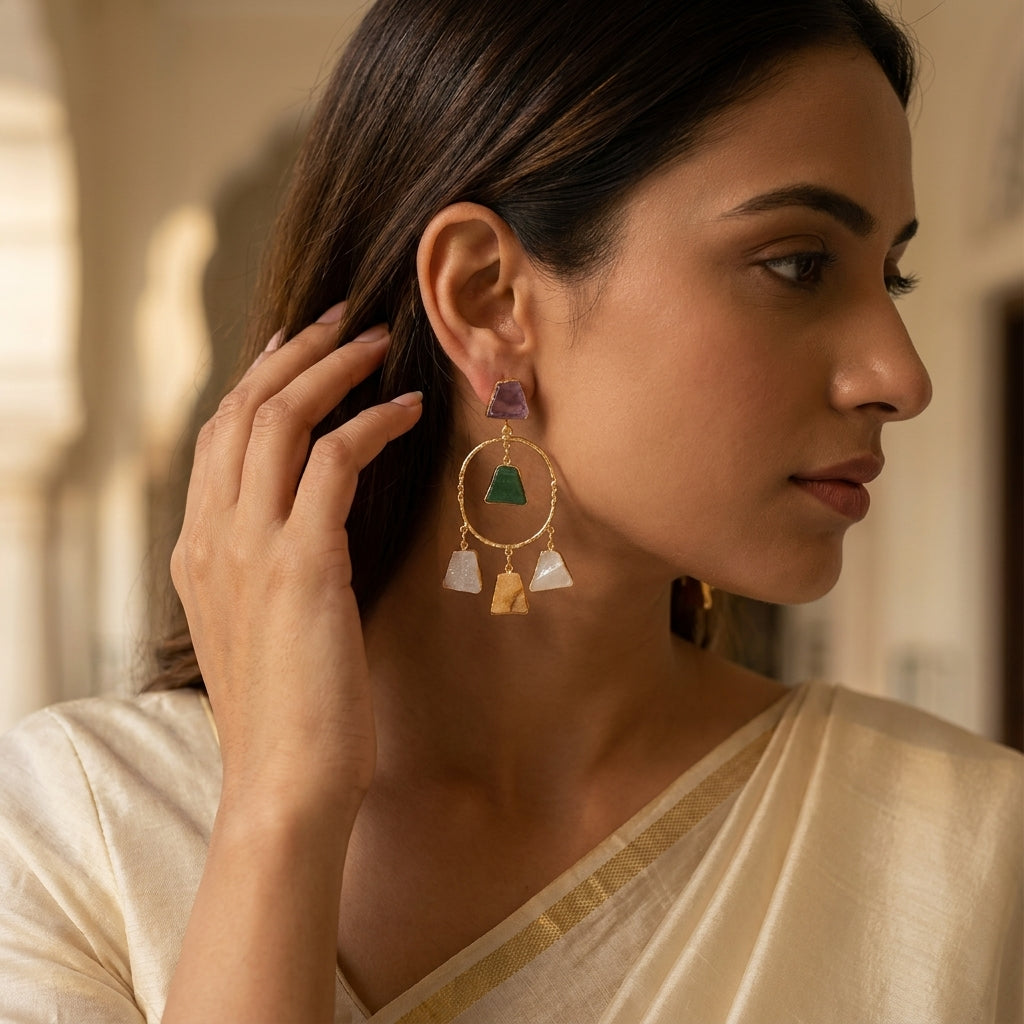 Multi-Stone Drop Earrings