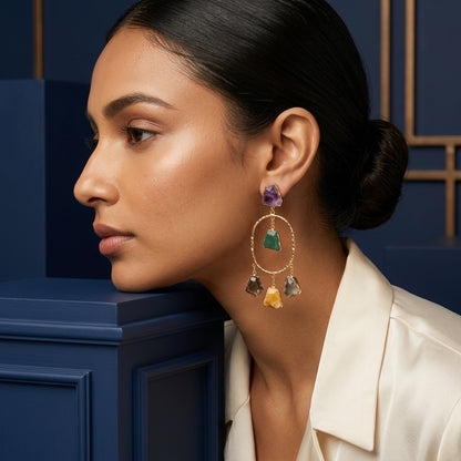 Multi-Stone Drop Earrings