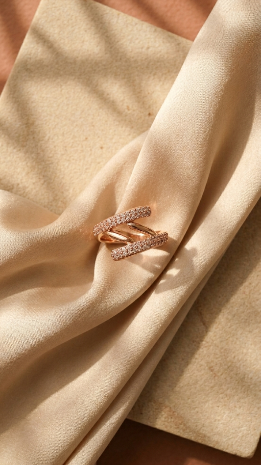 Twisted Shine Ring – Rose Gold Women’s Jewellery
