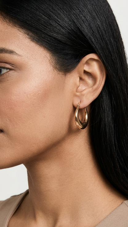 Elegant Moon-Shaped Hoops Golden Crescent Anti-Tarnish Earrings