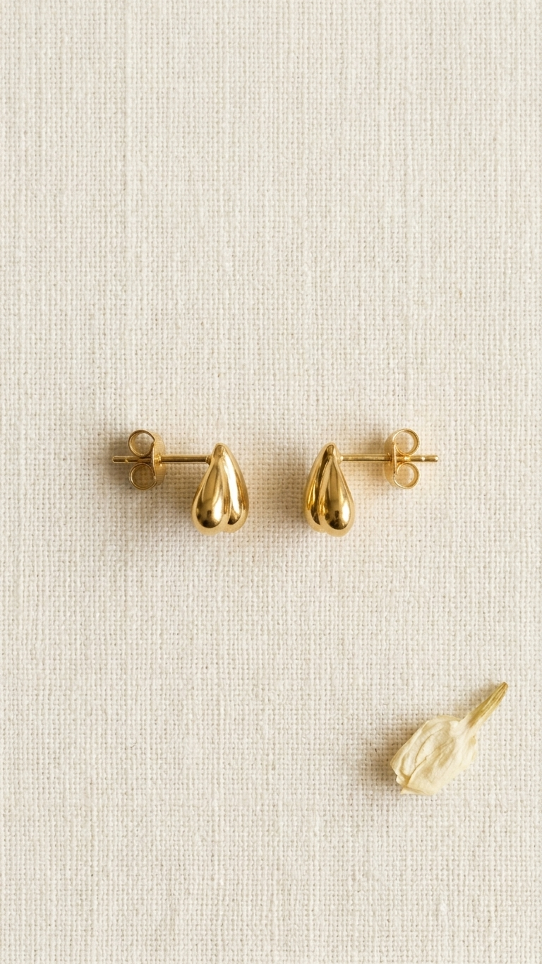Everyday Wear Gold Leaf Stud Earrings
